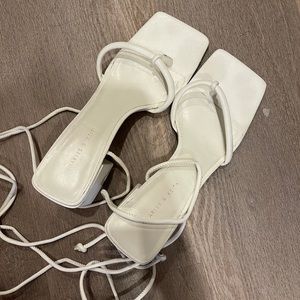 Charles n Keith White Lace Sandals